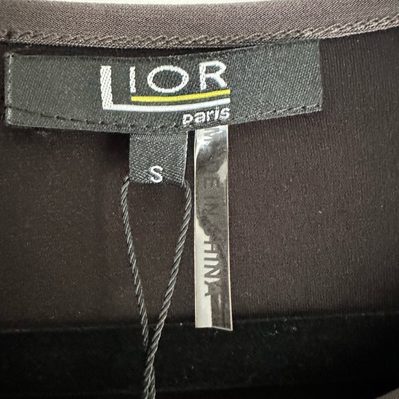 LIOR PARIS Women's Colorblock Top - Black, Gray, Cream Sz S NWT - Picture 2 of 7